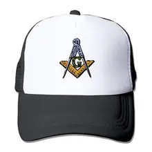 Сетчатые бейсболки, регулируемые кепки В Стиле Дальнобойщика, масон угольник и циркуль, черный, один размер