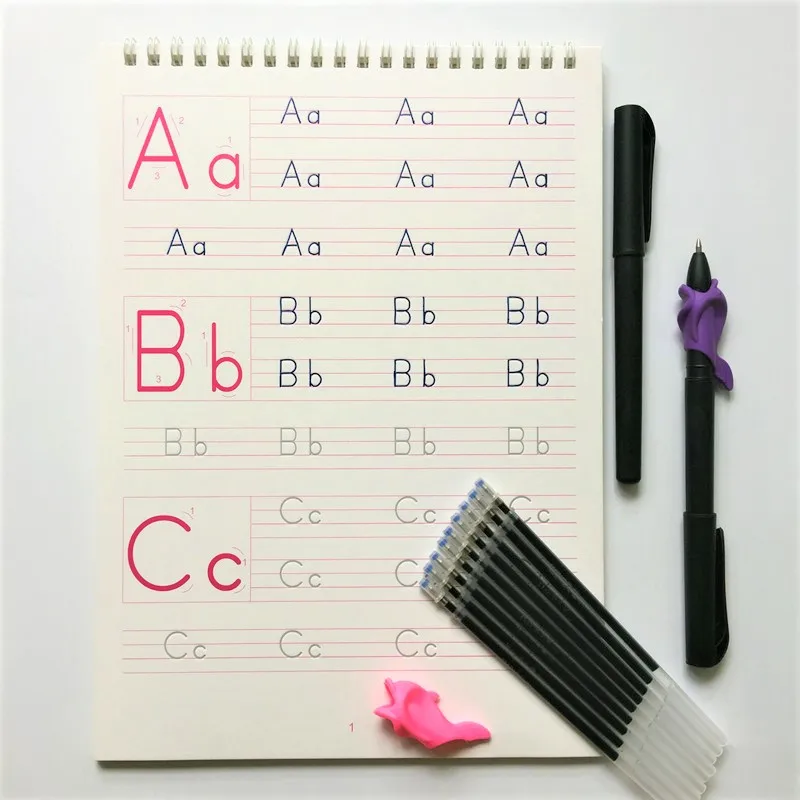 1 pcs Children Alphabet ABC groove copybook English 26 alphabet Exercise book Kindergarten baby pre-school to write the text