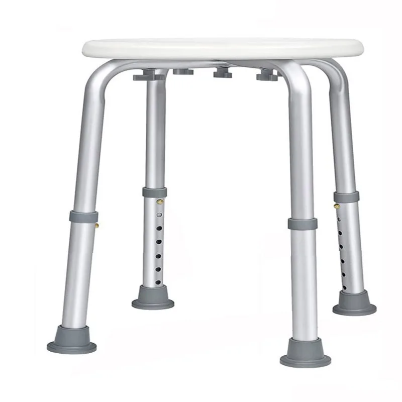 Non-slip Seat Without Back Toilet Bathroom Chair Height Adjustable Shower Stool Adult Kids Elderly Pregency Disabled Bath Aids