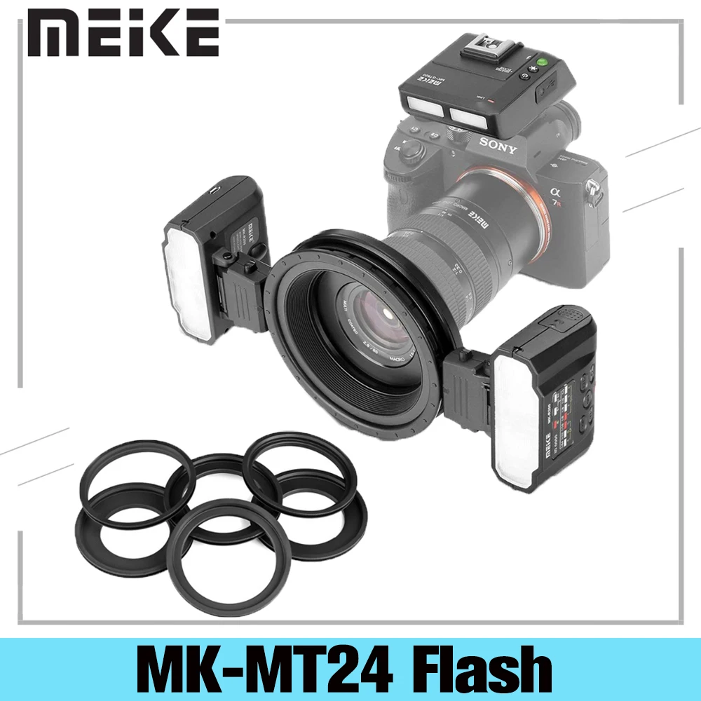 US $299.99 Meike MKMT24 Macro Twin Lite Flash Light For Canon Nikon Sony Digital SLR Camera And Other MI Hot Shoe Mount Mirrorless Cameras
