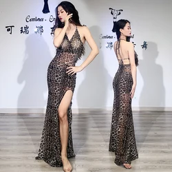 Belly Dance Women Dress Practice Clothes Dress With Egyptian Elements Patterned Leopard Pattern Egyptian Style Belly Dance Dress