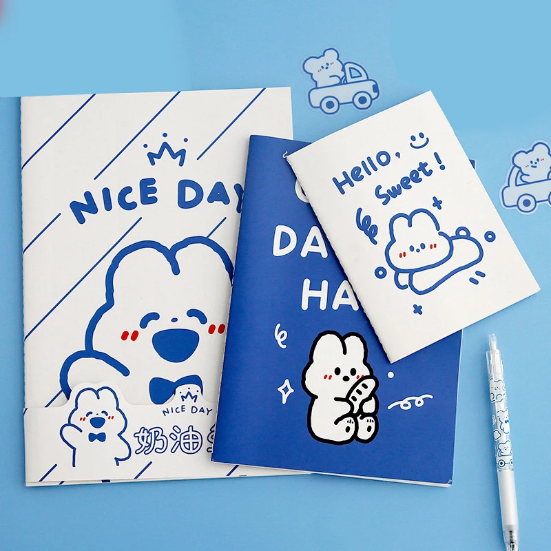 

3PCS/set Creative Cute Student Car Line A5 A6 B5 Notebook Ins Wind Large Fresh Small Notepad Literary Retro Style Thick Notebook
