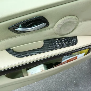 

Carbon Fiber Black Window Switch trim Accessory ABS For BMW 3 Series E90 05-12 Anti-fading Interior Door