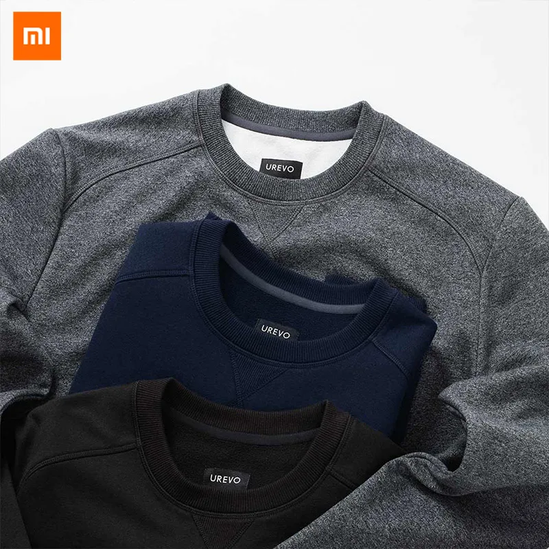 Xiaomi Youpin UREVO life Мужской флисовый свитер с круглым вырезом Классический, Универсальный мягкий на ощупь модный стиль сопротивляющийся холоду