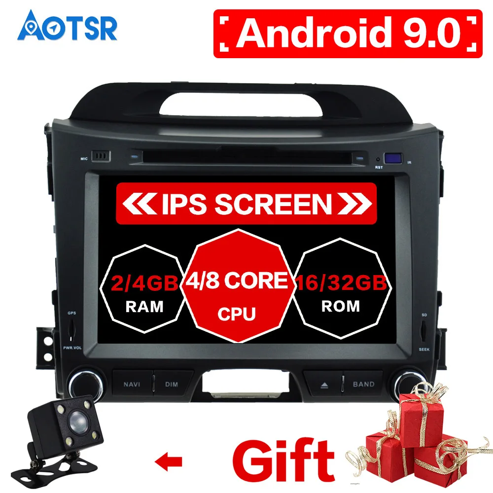 Aotsr Android 9,0 9.1GPS автомобильный dvd плеер с навигацией плеер для KIA SPORTAGE R 2010-2016 стерео радио головное устройство мультимедийный плеер