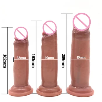 S/M/L Double-layer Soft Silicone Dildo Erotic Sex Toys For Women Strap On Dildo Sextoy Thick Penis For Woman Consolador Realista 1