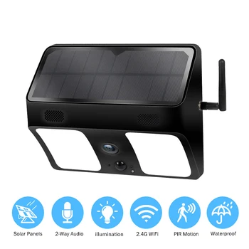 

Surveillance Camera Outdoor Wireless IP Camera 1080P WiFi Wide Angle Solar Battery Wall Light Ip66 Waterproof
