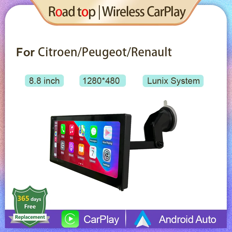 Road Top сенсорный экран системы Linux с беспроводным Apple CarPlay Android авто Air Play навигация