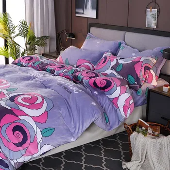 

YanTing Flannel Home Textile Warm And Comfortable Bedding Sets Include Duvet Cover With Pillowcase Do not bleach or iron
