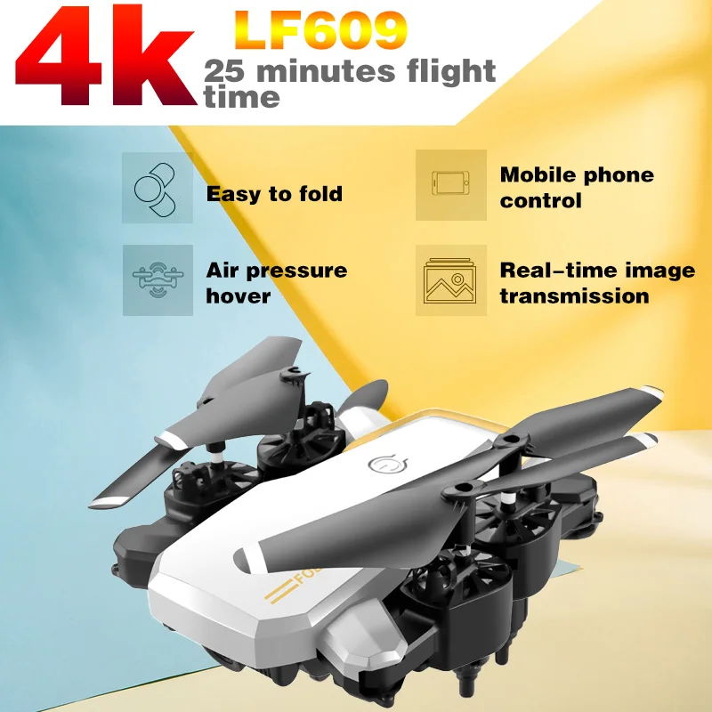LF609 Дрон 4K с HD камерой WIFI 1080P двойная камера следуй за мной Квадрокоптер FPV