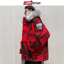 LAPPSTER Мужская Уличная зимняя куртка-бомбер Мужская модная ветровка в стиле хип-хоп парка куртки с капюшоном пальто камуфляжная одежда