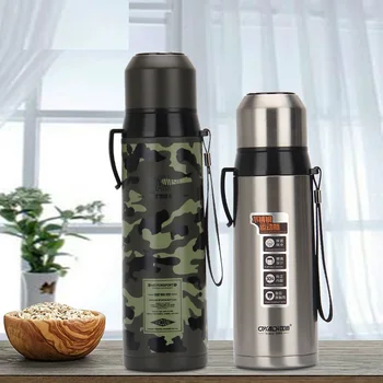 

High Vacuum Bullet Cup Outdoor Mountain Climbing Kettle With Portable Rope Large Capacity 650ML/750ML Sports Thermos Bottle