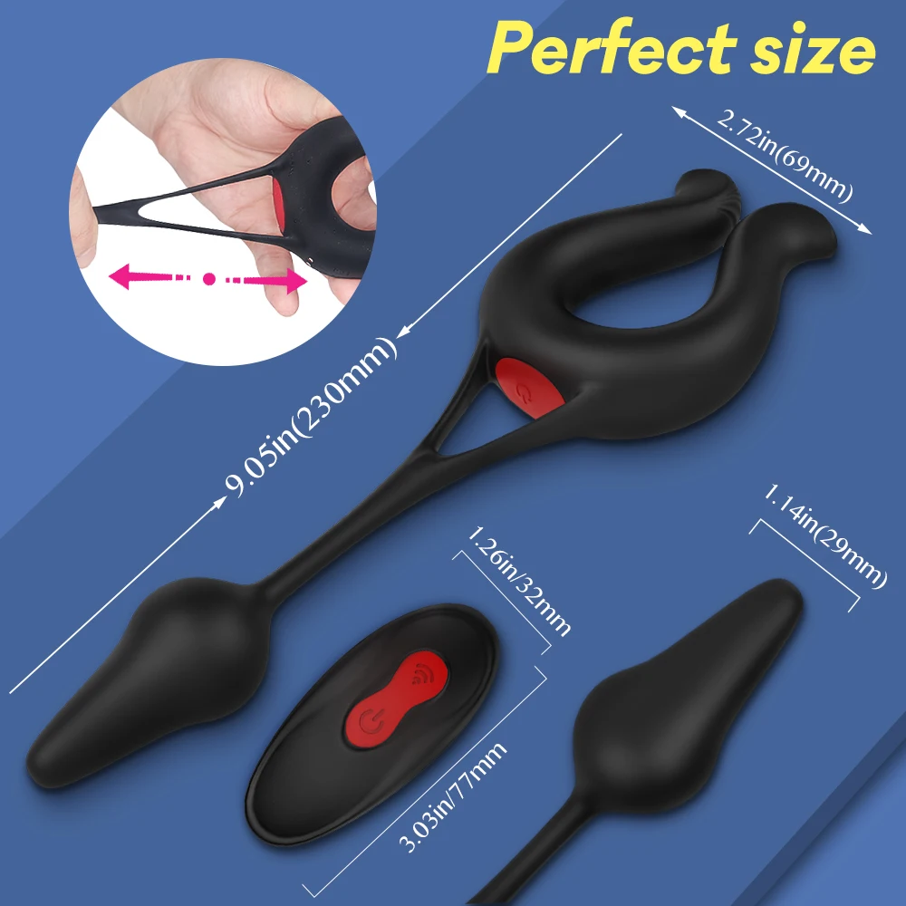 Paar Vibrator Met Anale Butt Plug Voor Penis Clit Stimulatie Cock Ring Training Remote Oplaadbare Sex Toys Voor Mannen Paar _