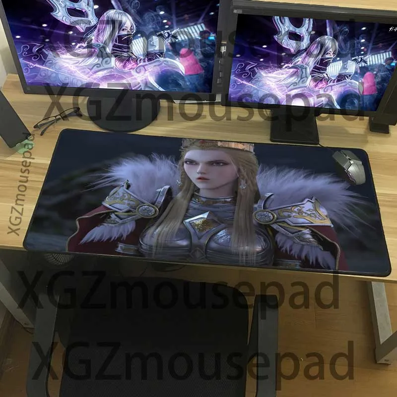  XGZ Cute Angel Custom Large Gaming Mouse Pad Black Lock Edge Computer Keyboard Desk Mat Speed Rubbe