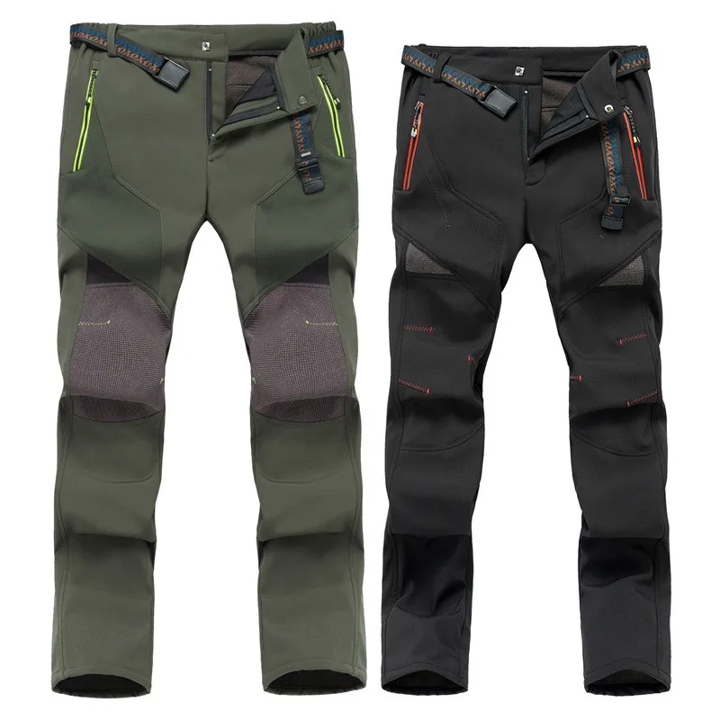 

New Thicken Fleece Winter Men Women Snowboard Pants Windproof Camping Trekking Thermal Fleece Warm Ski Trousers Climing Pants