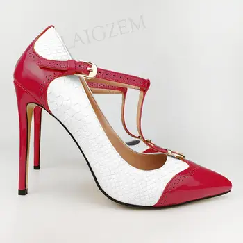 

LAIGZEM Women Pumps Pointed Toe Slim High Heels Sandals Tenis Feminino Shoes Woman Zapatos Talon Femme Size 43 45 46 47