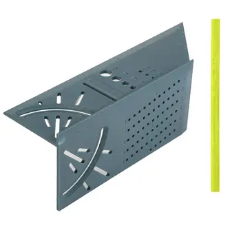 

Multi-function Ruler Square 45 Degree 90 Degree Ruler 3D Woodworking Stop Type Gauge Stop Point Ruler Ruler Green Ruler + Pen
