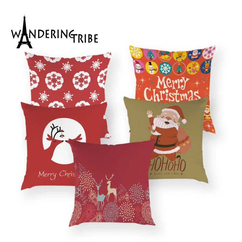 

Merry Christmas Santa Claus Cover Cushion Cartoon Sofa Decorative Pilows Cover Happy Deer Decor Bed For Cushion Covers 40\X2A40