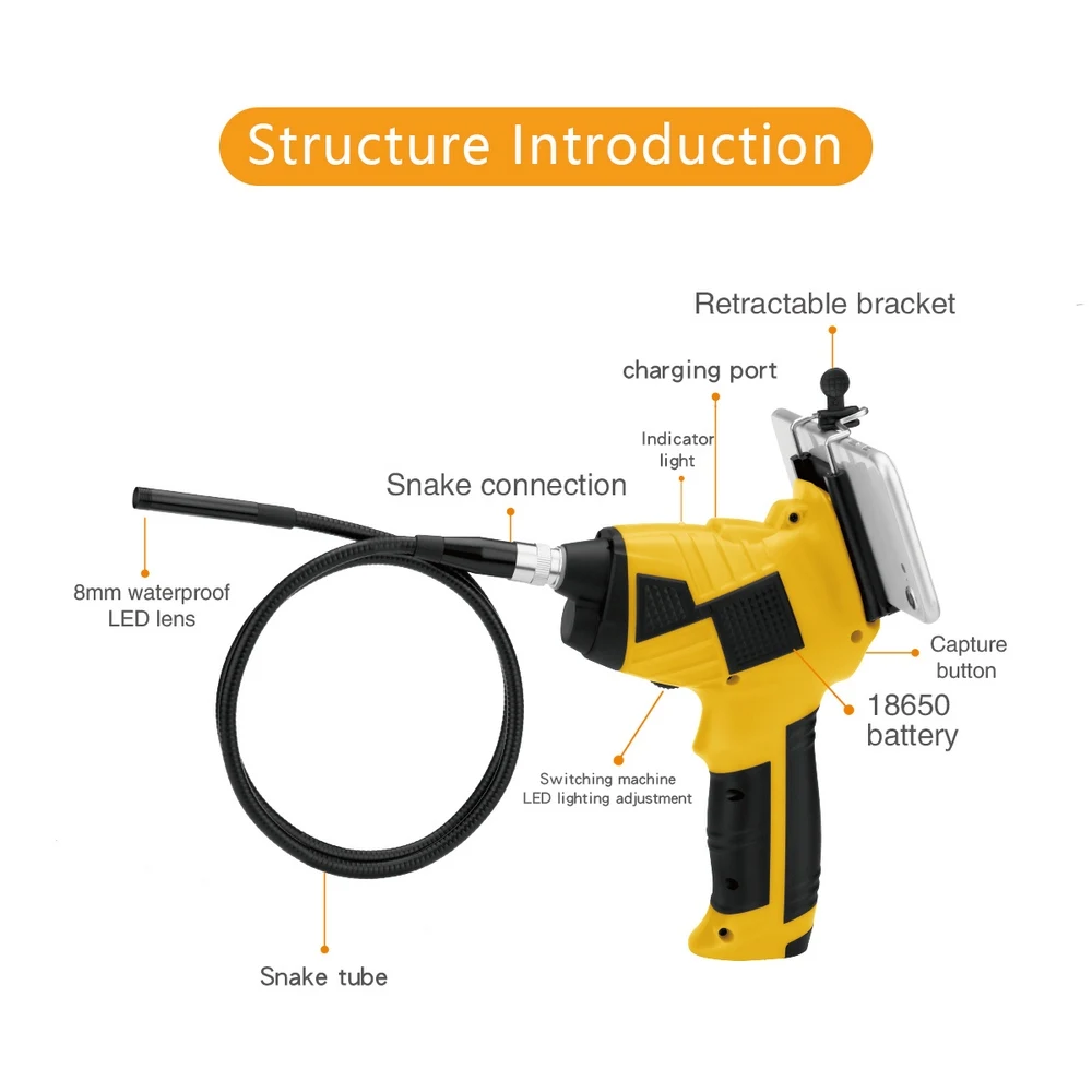  Handheld Endoscope WIFI Camera HD 1080P Inspection Camera for Smartphone Android IOS Snake Hard Cab