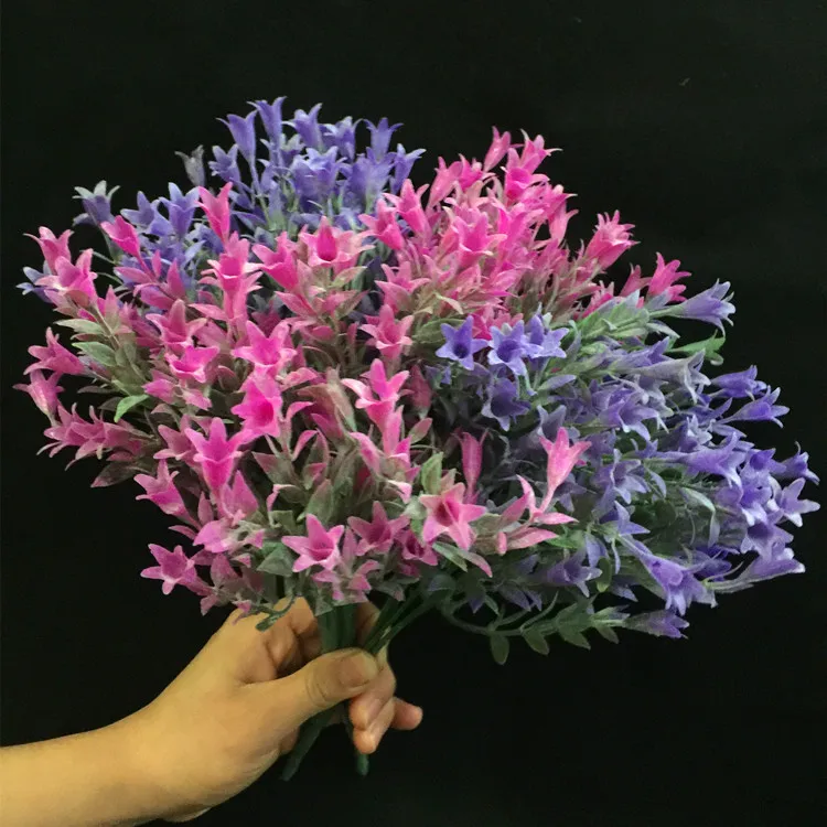 Поддельные тафтинг Bellflower(6 стеблей/пучок) 12," Длина Моделирование пластик мини-лилия для дома Свадебные Декоративные искусственные цветы