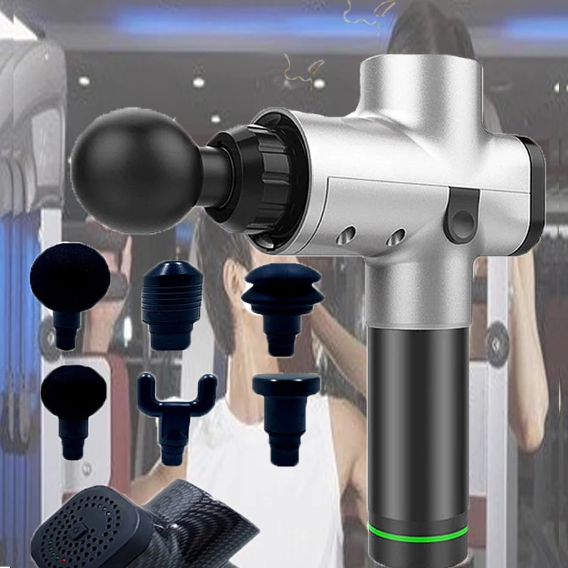 Deep Tissue Massager Muscle Stimulator Cordless Rechargeable Body Relaxing Slimming Shaping Pain Relief Massage Gun Free 5