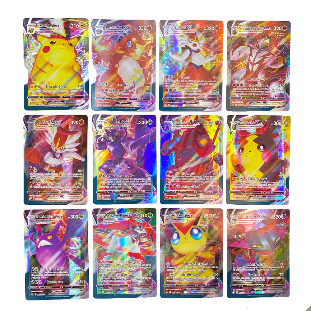 20-360Pcs French Pokemon Cards Vmax TAG TEAM GX Shining Battle Trading Game Children Carte Francaise V Max Toy