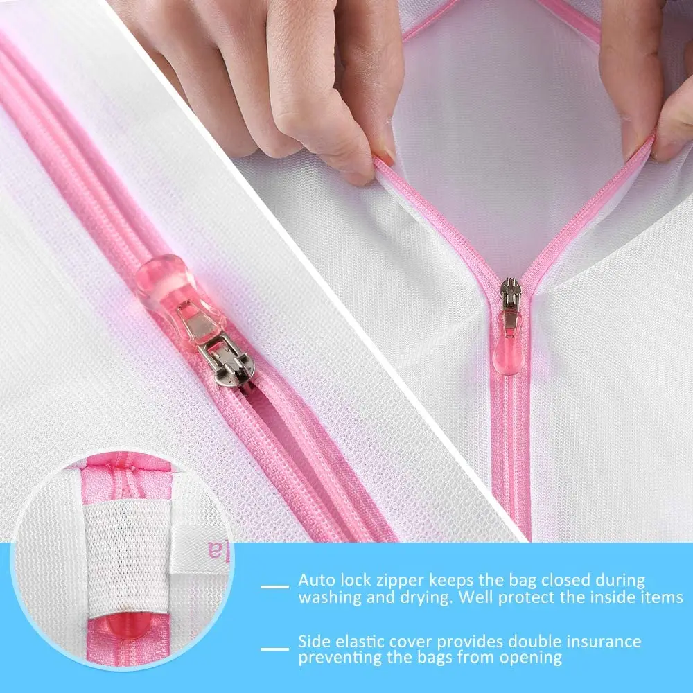 Mesh Laundry Bags for Delicates with Premium Zipper, Travel Storage Organize Bag, Clothing Washing Bags for Laundry, Blouse, Bra 3