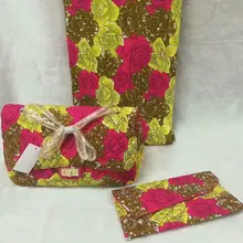 Женские кошельки и сумки в африканском стиле, восковая сумка, набор, африканская восковая ткань, 6 ярдов/партия