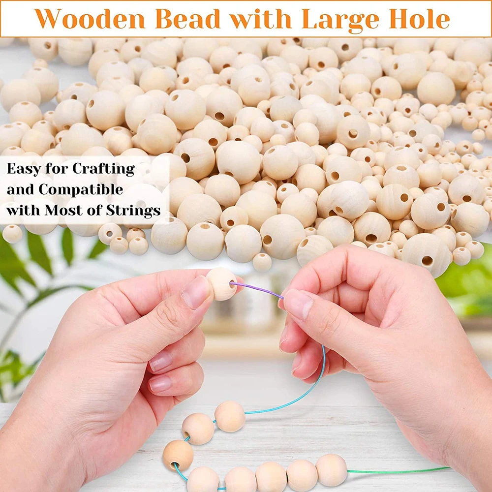 Wooden Bead, Natural Beads Round Wood Beads for Crafts DIY Handmade  Decorations Craft Making - AliExpress