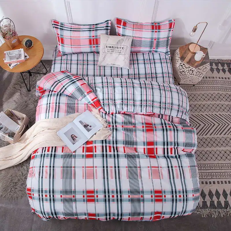 Комплект постельного белья из сверхтонкого волокна, модный качественный комплект постельного белья с розовыми оттенками, простыней, наволочек и пододеяльников для пуховых одеял - Цвет: ZA1