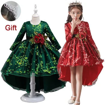 

Flower Girl Dress 4 6 8 10 12 Years Old Children's Lace Embroidery Girls Princess Party Dress Summer Baby Tutu Gown Clothing