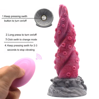 GEEBA Octopus G Spot Vibrator Wireless Remote Control Dildo Vibrators Stimulator Tentacle Butt Plug Waterproof Adult Sex Toys 3