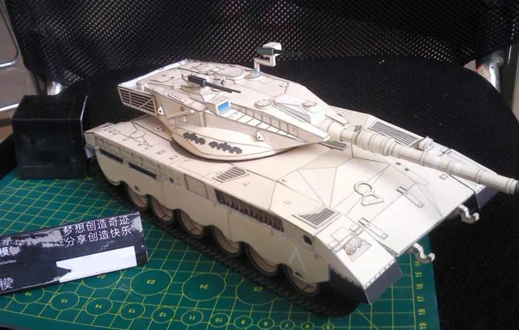 Israel Merkava MK2 Танк 3D бумажная модель морской класс основной боевой танк бронированный стерео ручной работы Рисунок военный Вентилятор Игрушка модель 1:33