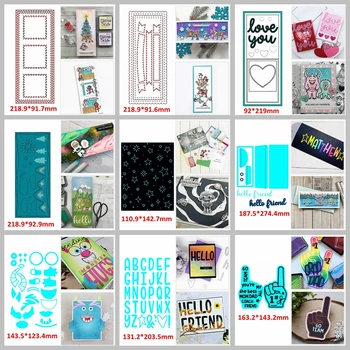 

Metal Cutting Dies Slimline Film Frame Banner Love Heart Nesting Rectangle Cover Letters No.1 Gesture DIY Scrapbooking 2020 New
