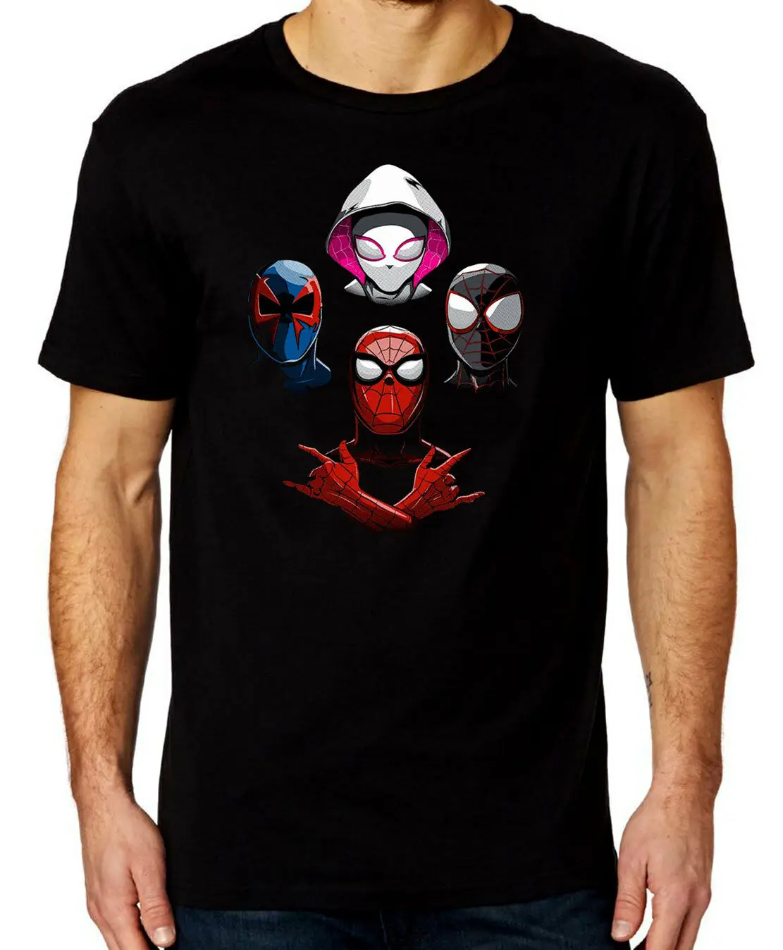 Футболка с изображением Человека-паука Рапсодии-черная футболка для игр |
