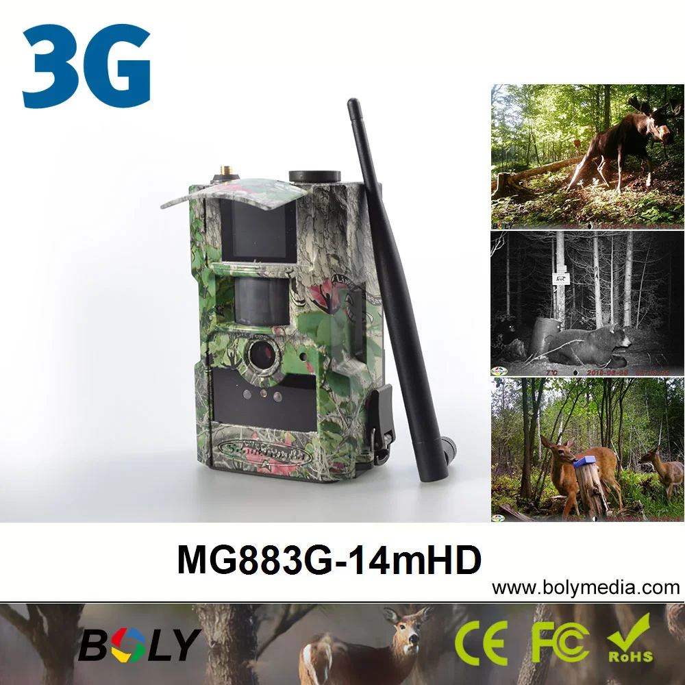 BolyGuard 3G Wireless Hunting Cameras MG883G-14mHD MMS/GPRS 14MP 940nm Invisible IR Trail Cameras Photo Traps