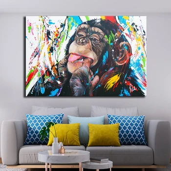 

RELIABLI ART Colorful Monkey Gorilla Posters And Prints Graffiti Animal Pictures Wall Art For Living Room Decoration NO FRAME