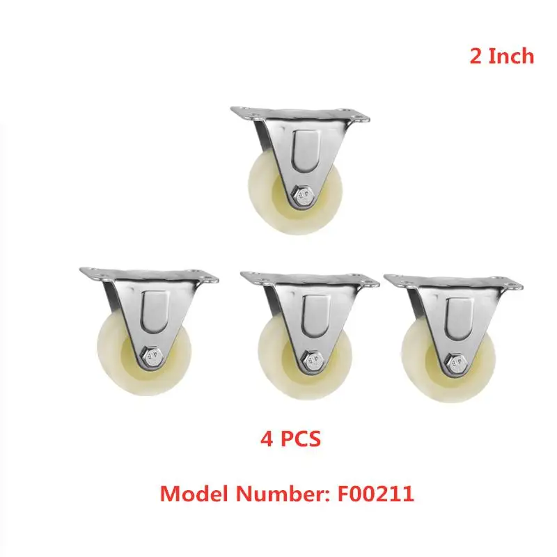 4 Pcs/Lot Casters Spot 2 Inch Fat Wheel Thickened White Pp Directional Caster Height 6cm Nylon Roller Furniture Sofa Bed | Обустройство