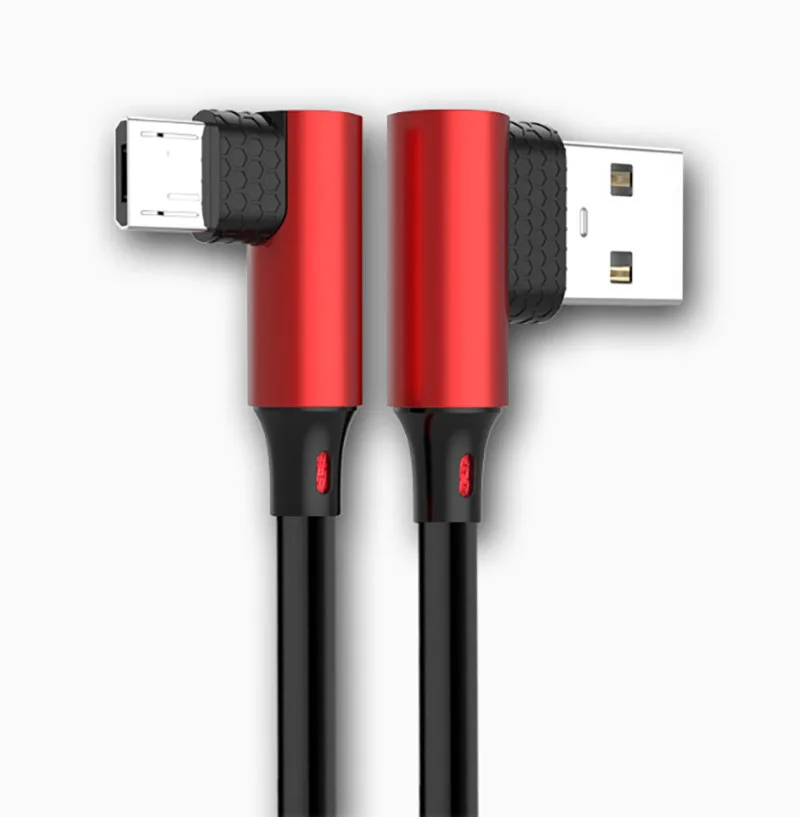 FASACEL двойной 90-градусный локоть Micro USB кабель для передачи данных Быстрая