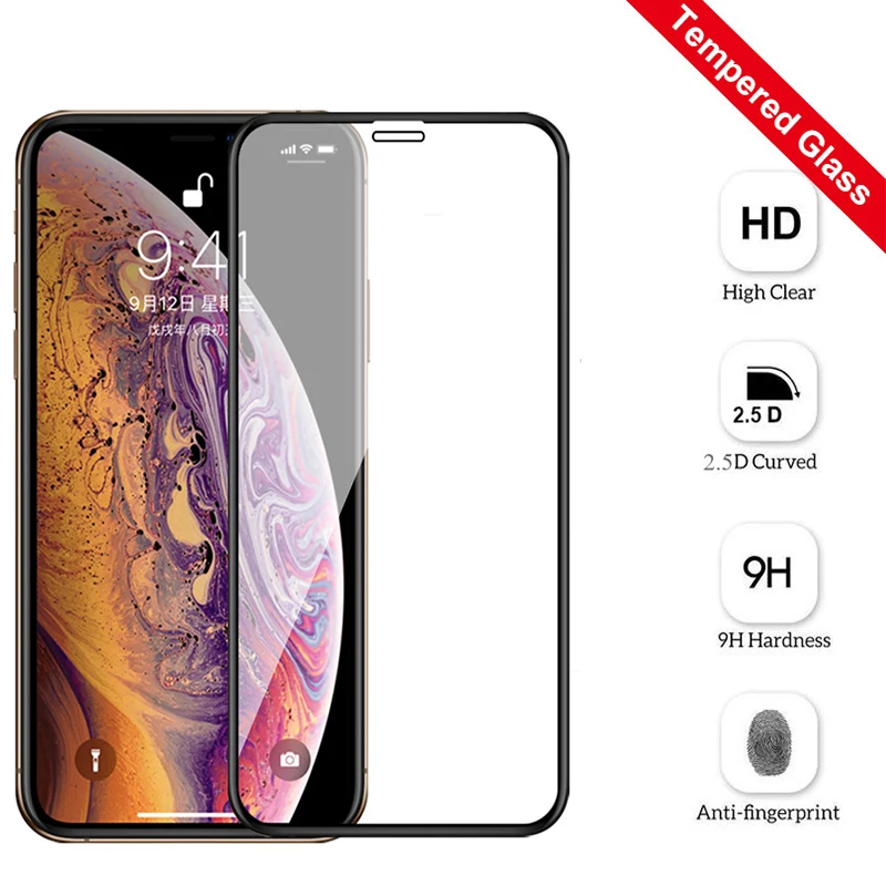 10D закаленное стекло для iphone 7 чехол Apple XS Max XR X 6 6S 8 Plus 7plus plus полностью клеящаяся