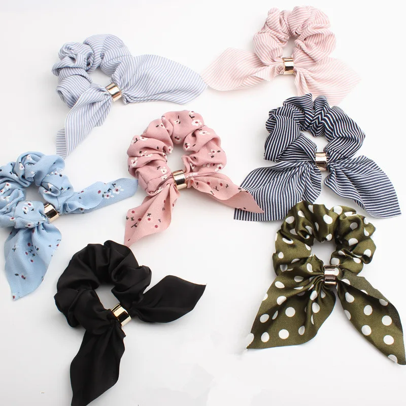 Bowknot Floral Hair Scrunchies Rope 