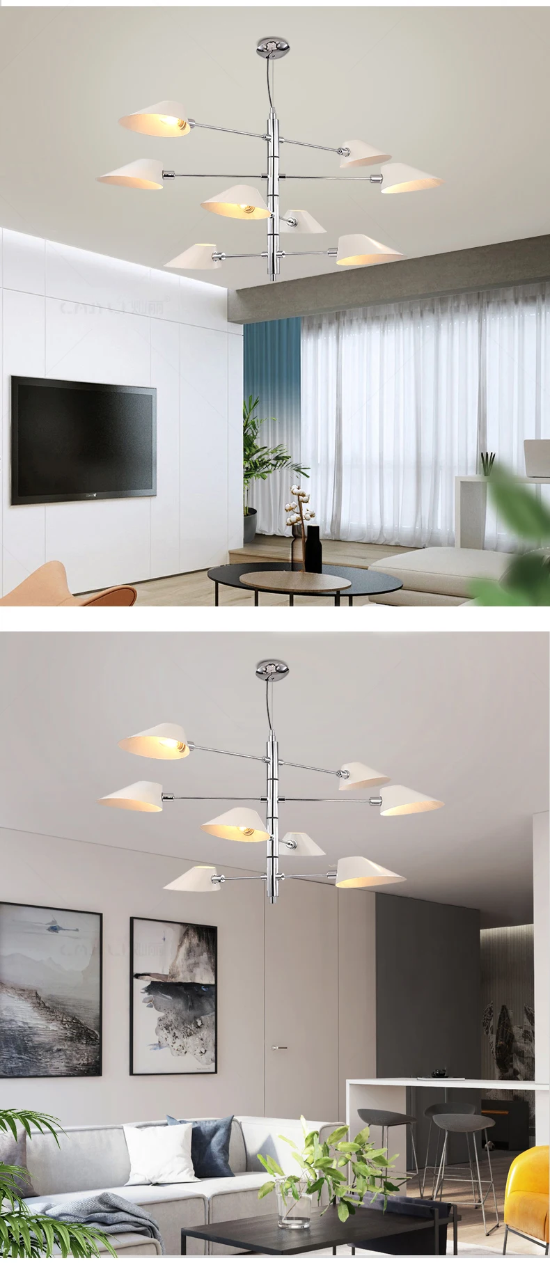Modern Designer Chandelier For Living Room Vintage Rotatable Suspension Industrial Chandelier Lighting Hanging Lights Fixture