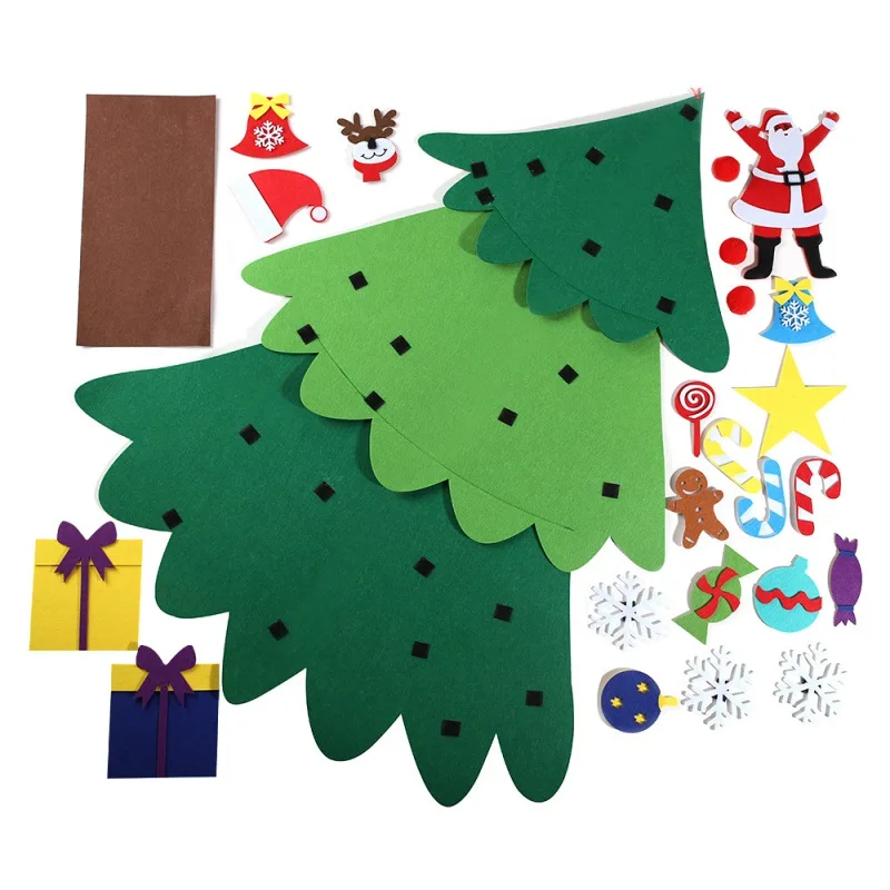 

DIY Christmas Tree Non-woven Fabric Window Sticker Decals Tree Home Shop Decoration Handcraft for Children Xmas Elk Santa Gift