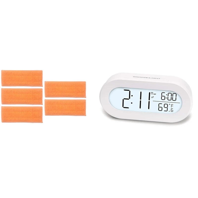 HOT！-Digital Alarm Clocks For Desk Or Bedroom Kids With 5 Pack Mopping Pads Damp Irobot Braava Jet 240 241 | Бытовая техника