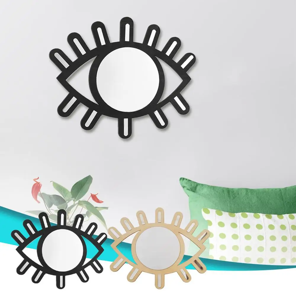 Скандинавский стиль деревянное настенное украшение в форме глаза зеркальное