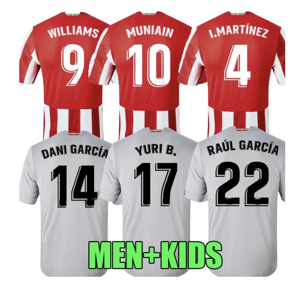 Camiseta de fútbol de bilbao para hombre y niño camiseta atlética final WILLIAMS MUNIAIN 2020 de 2021