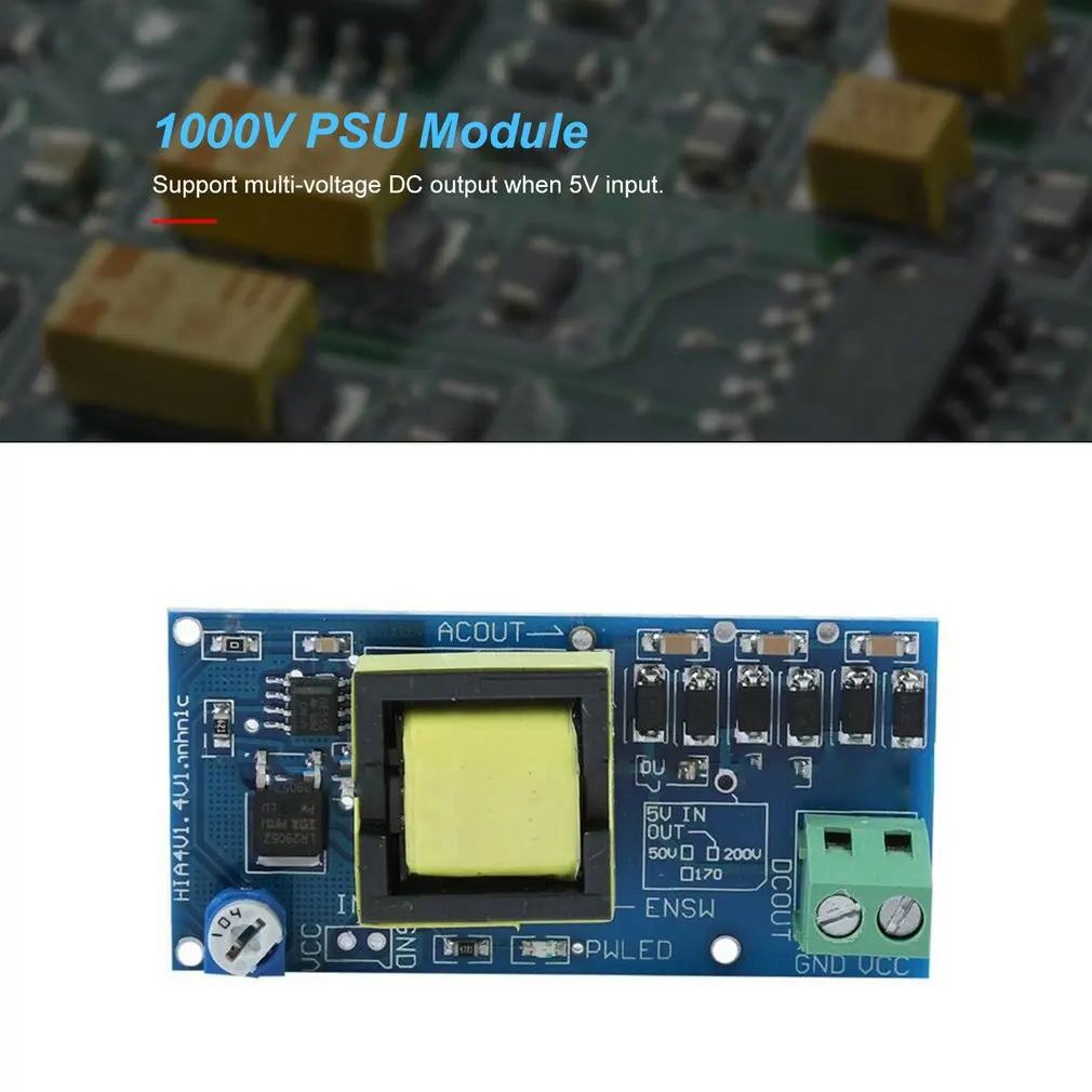 400V 900V 1000V Регулируемый Мощность модуль PSU доска Вход 3 V-5 V Высокая Напряжение DC-DC повышающий преобразователь постоянного тока шаг до Выход 300 V-1200 V