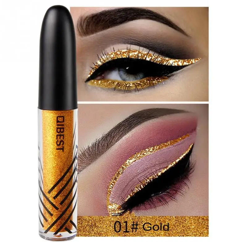 QIBEST 13 colors Liquid Glitter Eyeliner Waterproof Long Lasting Eyeshadow Shimmer Sparkling Makeup Diamond Eyeliner Cosmetic - Цвет: Qibest-E18007-1