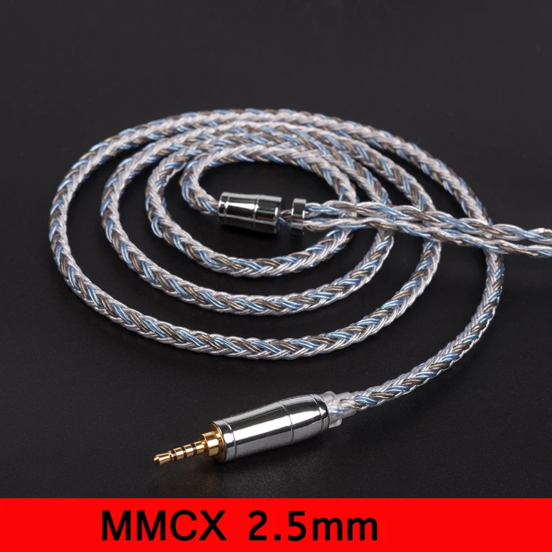 se215 mmcx 2.5mm Для MMCX Se215/2pin 0,78/QDC ZSN AS10/TFZ кабель для наушников 16 ядерный плетеный кабель для обновления Балансирующий кабель Сменный кабель для гарнитуры - Цвет: se215 mmcx 2.5mm
