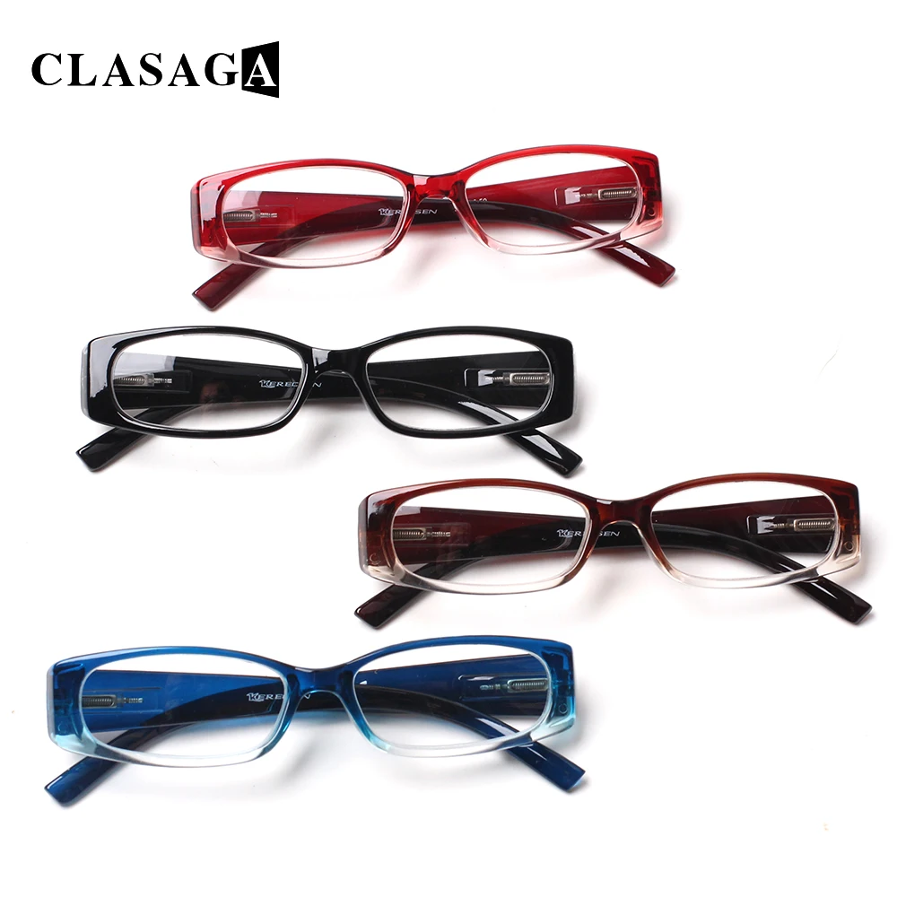 CLASAGA 4 Pack Reading Glasses Spring Hinges Men Women Widened Temples Comfortable HD Precription Reader Eyeglasses Diopter0~600